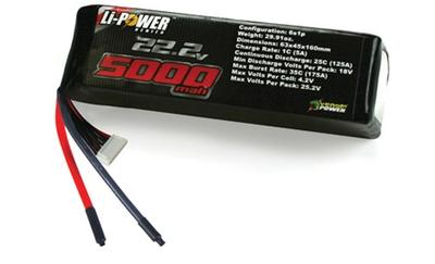 5000mAh 6S 22.2V 25C LiPo Battery