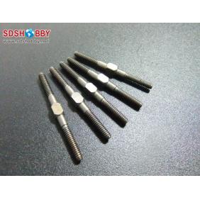 Titanium Alloy Push Rod M3X61mm with Clockwise and Counterclockwise Teeth (The U.S System)