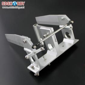 Aluminum 140 Double Rudder Length=75mm Height=140mm, Dia.=5mm without Water Pickups for 26cc Boat