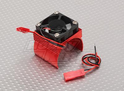 Motor Heat Sink w/Fan Red Aluminum (36mm)