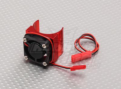 Motor Heat Sink w/Fan Red Aluminum (27mm)