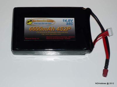 4 Cell 6600mAh Flat LiPo Battery