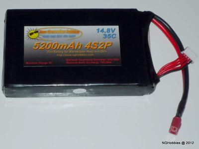 4 Cell 5200mAh Flat LiPo Battery