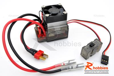1/10 RC Car 300A HV Brushed Motor ESC Electronic Speed Controller / 2A BEC with Fan