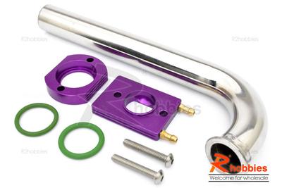 RC Boat Î¦22mm*170mm Stainless Steel 105 Degree Pipe Tube Manifold with Water Cooling System
