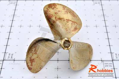 Î¦6.35 x Î¦70mm RC EP Boat 3-Blade Copper Slotted Propeller