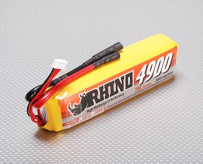 Rhino 4900mAh 4S1P 14.8v 20C Lipoly Pack