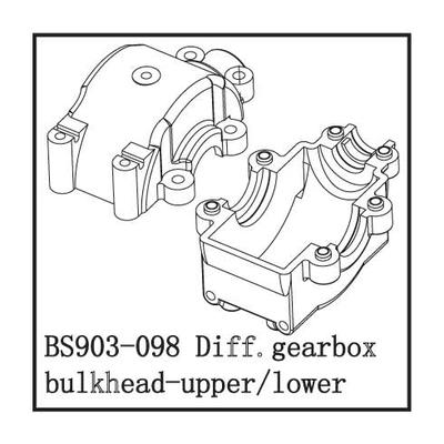 Redcat Racing Diff GearBox BulkHead Upper/Lower REDBS903-098