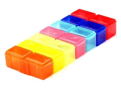 Integy Multicolor Plastic Storage Box w/14 Compartments INTC24093