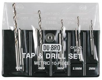 Dubro 10pc Metric Tap & Drill Astd Metric DUB510