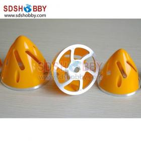 63mm/2.5in Hollow-Carved Plastic Spinner with Aluminum Alloy Plate-Red/ Black/ Yellow/ Blue / White Color