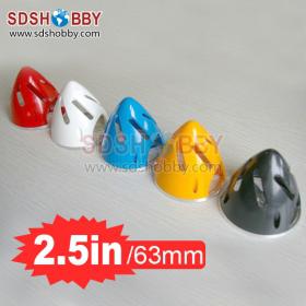 63mm/2.5in Hollow-Carved Plastic Spinner with Aluminum Alloy Plate-Red/ Black/ Yellow/ Blue / White Color