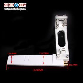 Aluminum Alloy 160 Single Rudder Length=90mm Height=160mm with Long Double Water Pickups for 26cc Boat