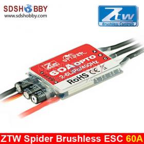 ZTW Spider-Series 60A OPTO Brushless ESC 3S-6S for Multi-Rotor Helicopter