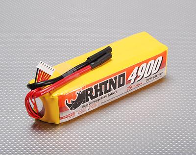 Rhino 4900mAh 6S 22.2v 25C Lipoly Pack