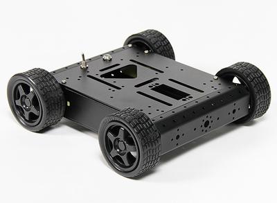 Aluminum 4WD Robot Chassis - Black (KIT)