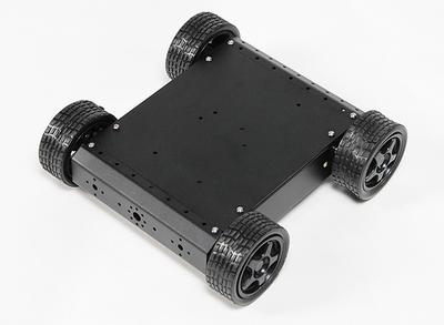 Aluminum 4WD Robot Chassis - Black (KIT)