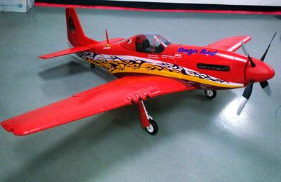 P51 Mustang Large Scale RC Plane Red PNP Version 