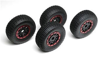 Associated KMC Wheel/Tire Black/Red ASC89421