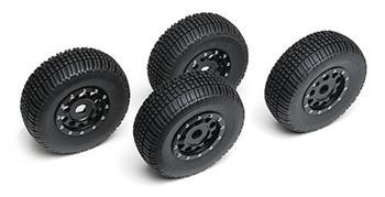Associated KMC Wheels/Tires Black ASC89420