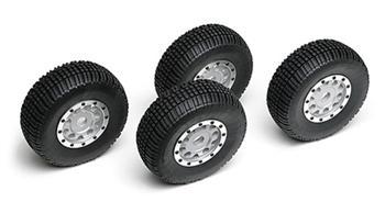Associated KMC Wheels/Tires Silver ASC89419