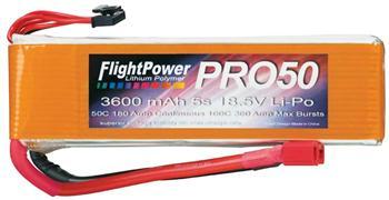 Flight Power LiPo Pro50 5S 18.5V 3600mAh 50C FPWP5082