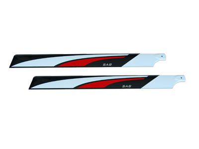 SAB Red/ White/ Black 710mm Main Blade - FAI/ F3C - New Design