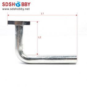 T Shaped Exhaust Pipe/Bent Pipe L110mm/ D14mm for RC Boat Nitro Engine 15-18A