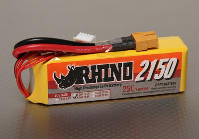 Rhino 2150mAh 4S 14.8v 25C Lipoly Pack