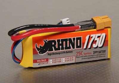 Rhino 1750mAh 2S1P 25C Lipoly Pack