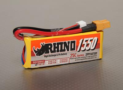 Rhino 1550mAh 2S1P 25C Lipoly Pack