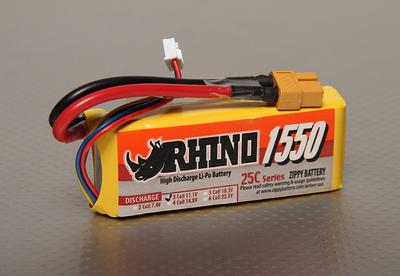 Rhino 1550mAh 3S1P 25C Lipoly Pack