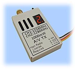 1.3GHz A/V Transmitter, 1000mW (1258MHz Compatible)