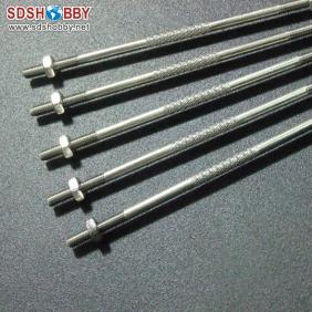 Anodized Knurled Push Rod M3X100mm with Double Sides Counterclockwise Teeth
