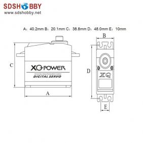 XQ Power 21kg/56g Digital Servo XQ-S4120D High Voltage 8.5V with Titanium Gear/Aluminum Case