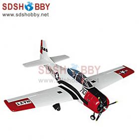 T28 Trojan EPO/ Foam Electric Airplane RTF with Retractable Landing Gear, 2.4G Right Hand Throttle-Red Color