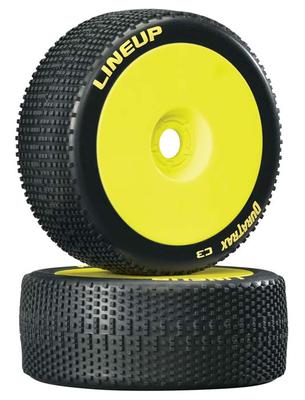 DuraTrax Lineup 1/8 Buggy Tire C3 Mounted Yellow (2) DTXC3623