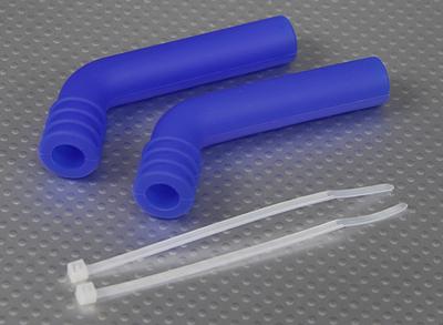 Silicone Exhaust Deflector 80x10mm (Blue) (2Pcs/Bag)