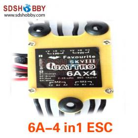 FVT 6A 4 in 1 Brushless ESC/Speed Controller (Eagle Series) for RC Multicopter with BEC & Using BIHELI Program