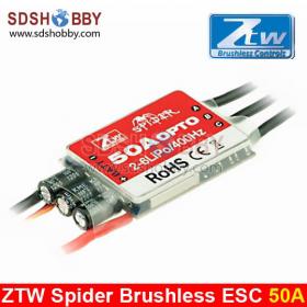 ZTW Spider-Series 50A OPTO Brushless ESC 3S-6S for Multi-Rotor Helicopter