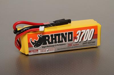Rhino 3700mAh 6S 22.2v 20C Lipoly Pack