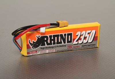 Rhino 2350mAh 3S 11.1v 20C Lipoly Pack