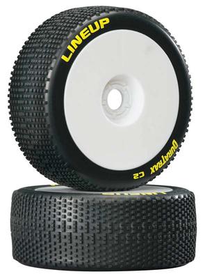 DuraTrax Lineup 1/8 Buggy Tire C2 Mounted White (2) DTXC3620