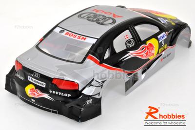 1/18 Audi Painted RC Car Body With Rear Spoiler (Black)