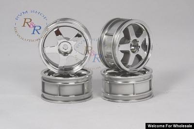 1/10 RC Car Metallic Plate Wheel Set (Silver)