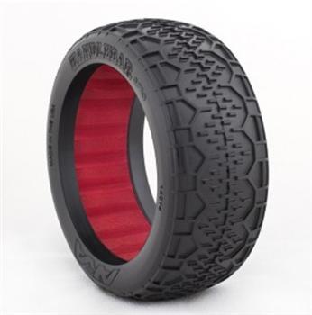 AKA Racing 1/8 Buggy Handlebar Hard Tires w/Red Inserts (2) AKA14014HR
