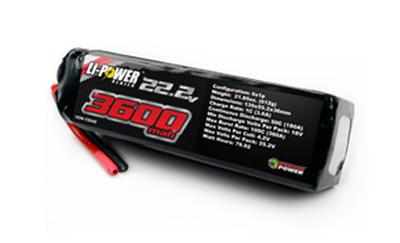 3600mAh 6S 22.2V 50C LiPo Battery