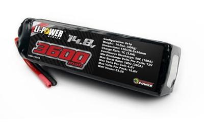 3600mAh 4S 14.8V 50C LiPo Battery