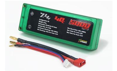 5000mAh 2S 7.4V 40C LiPo Battery