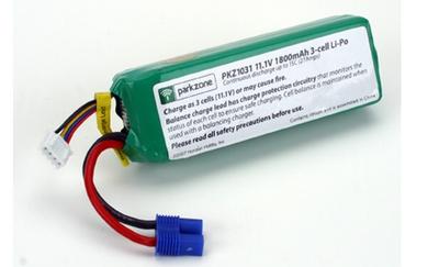 1800mAh 3S 11.1V 15C LiPo Battery w/ EC3